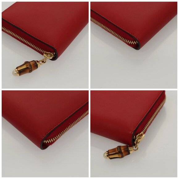 GUCCI Bamboo Long Wallet Leather Red 453158 - Picture 16 of 16